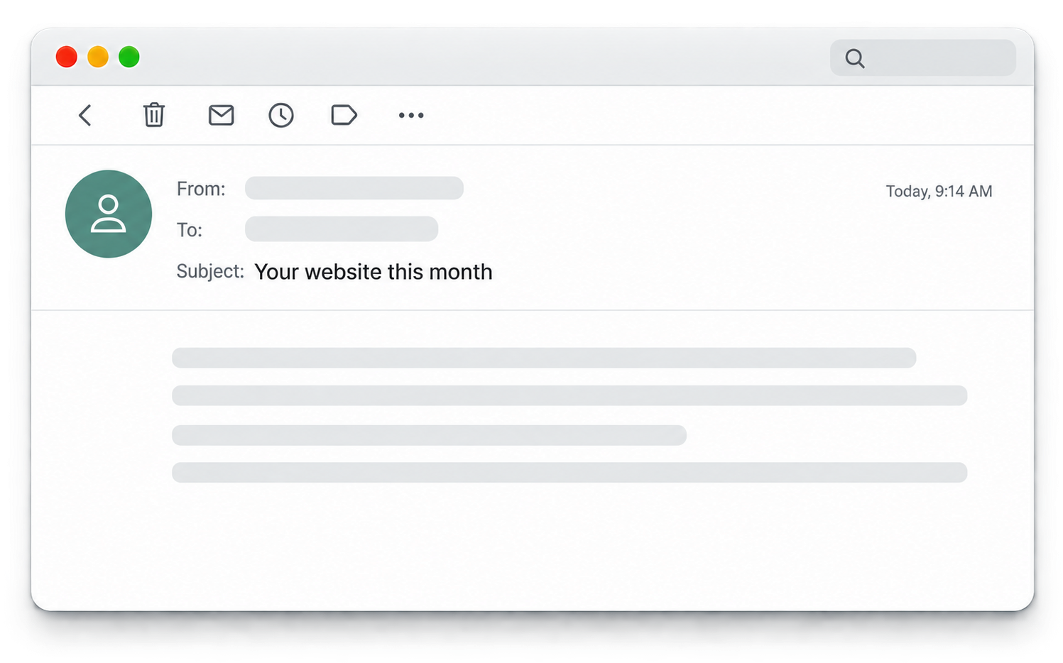 Example SiteVitals website health email