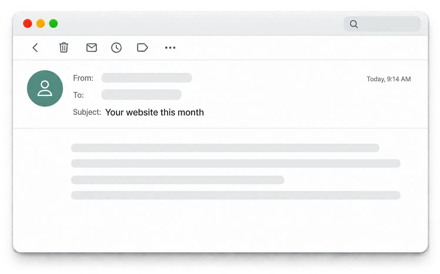 Example SiteVitals monthly website report email