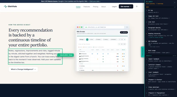 Screenshot of SiteVitals Monitor Firefox Extension